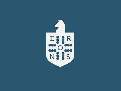 Irons Family Crest badge crest crest logo family crest heraldry horse knight shield shield logo typography