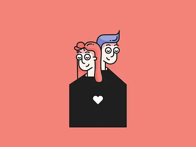 Lovers animation design flat heart icon illustration line love lovely lovers vector