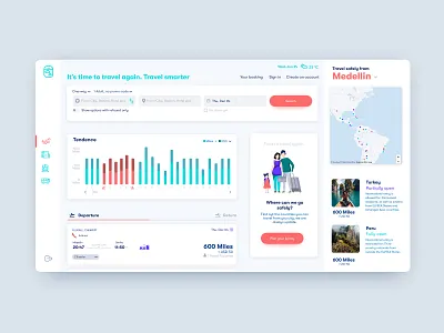 Flights Board dashboard dashboard design dashboard ui data flat flyer minimal stats travel travel agency travel app traveling ux uxui