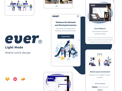 Mobile UI/UX Design / Light Mode / Ever 2020 design business platform colors dribbble best shot dribbbleweeklywarmup erp design human interface design illustraion interaction design isometric art logotype mobile design modern design platform ecommerce product design responsive design software design typogaphy user experience design user interface design
