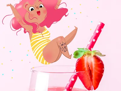 Smoothie time ! character curvy digital illustration digitalart illustration illustrator ipadpro procreate procreate art tattoo