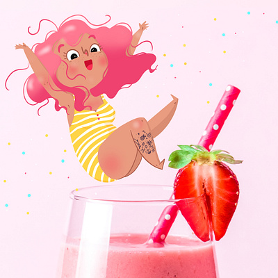 Smoothie time ! character curvy digital illustration digitalart illustration illustrator ipadpro procreate procreate art tattoo