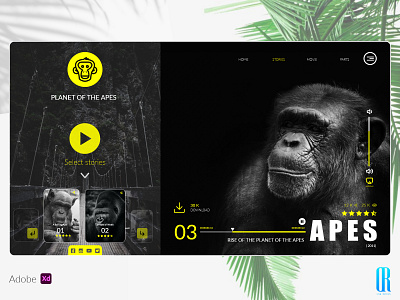 APES WEBSITE CONCEPT adobe xd apes attractive design illustration logo movies typography uiux website website design