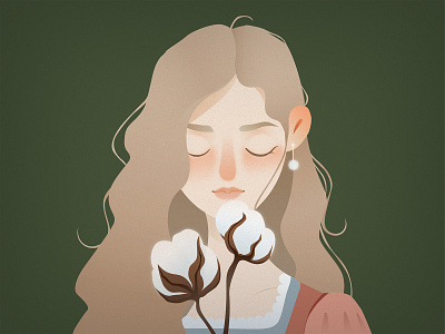 Innocence character character design cotton design flat illustration illustrator innocent quarantine ui vector illustration woman