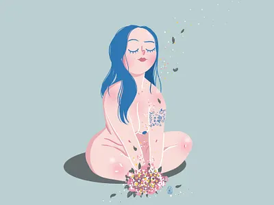 Breathe.... breathe character digital illustration digitalart illustration illustrator ipadpro peaceful procreate procreate art quiet tattoo