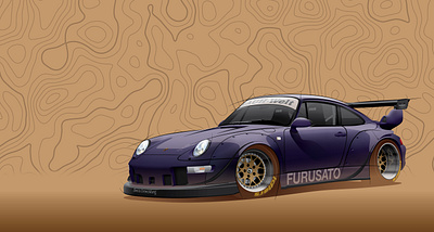 Purple porsche car design drawing illustration illustrator porsche rauh welt sketch vector vehicle