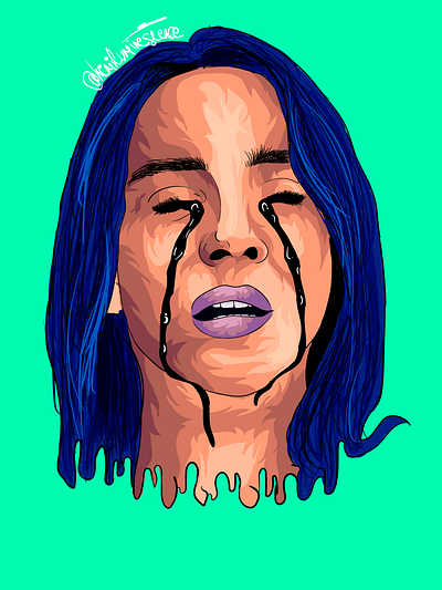 when the party's over adobe illustrator artwork billie eilish cartoon cartoon illustration design illustration
