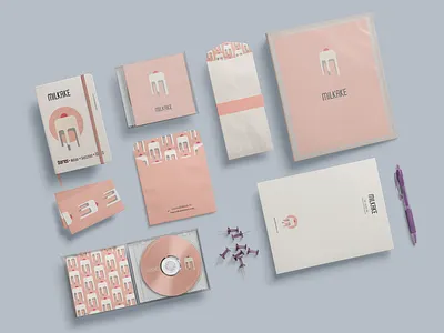 Milkake stationery branding cake shop