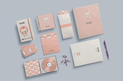 Milkake stationery branding cake shop