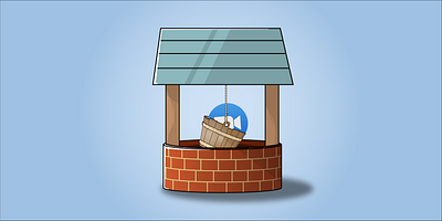 Well of Positivity 3d adobe illustrator brick bucket cartoon chapel hill header image logo logodesign rope vector well wood zoom