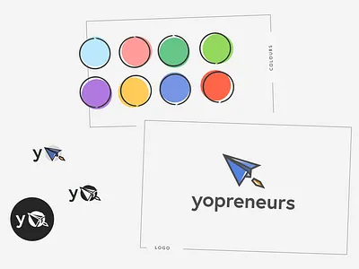 Brand identity design for Yopreneurs branding cards design graphic design icon logo print typography