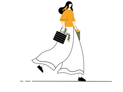 shopping with bird design illustration