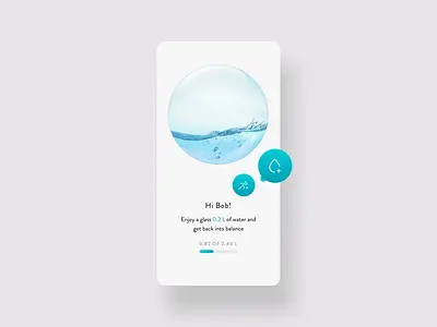 Water Balancer - Interaction animation app clean concept design tracking transition ui ux water
