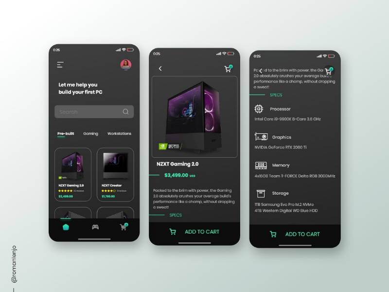 Example of PC shop app