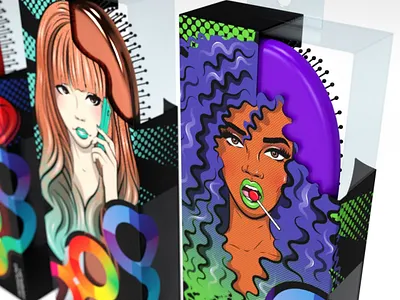 Pop Art Packaging Concept brush concept design hair illustration illustrator packaging pop art