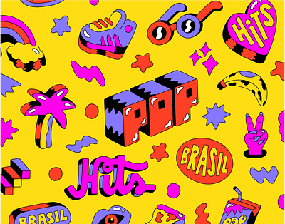 Apple Music Pop Hits Brasil apple apple music illustration lettering music