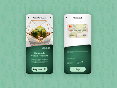 Daily UI - Checkout page app cactus checkout daily ui design graphic mobile mobile app mobile design mobile ui payment terrarium ui ux