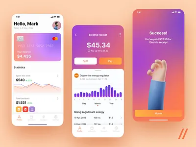 Payment App animation app bill design fintech graphic insurance invoice loan mobile motion motion design online bank statistics taxes ui ui design uiux ux