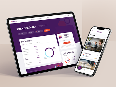 Talent.com - job search ux redesign & branding app branding dashboard data design illustration interface job mobile mockup phone redesign tablet tax ui visualization