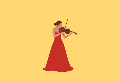 Violonist | Illustration classical design flat design illustration red violin