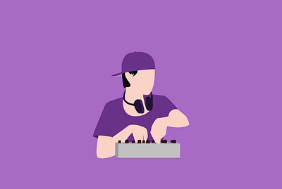 DJ | Illustration dj electronic music flat design illustration illustrator purple