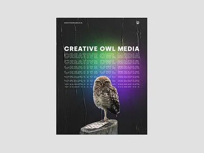 Creative Owl Media Poster advert concept gradient owl poster print