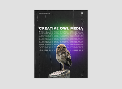 Creative Owl Media Poster advert concept gradient owl poster print