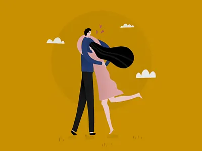 #3: Hugging a loved one boyfriend couple digital illustration distance emotional design emotions girlfriend happiness hug illustration love procreate quarantine relationship