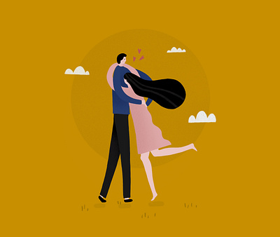 #3: Hugging a loved one boyfriend couple digital illustration distance emotional design emotions girlfriend happiness hug illustration love procreate quarantine relationship