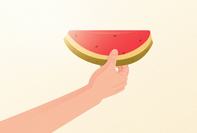 Watermelon creative design digital fruit hand heatwave illustration scene seed summer summertime texture watermelon