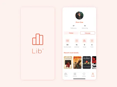 User profile design on library App 006 app dailyui design design app designer interfacedesign ios ui uidesign ux
