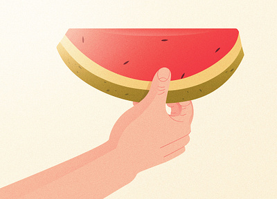 Watermelon | Closeup creative design digital fruit hand heatwave illustration scene seed summer vector watermelon