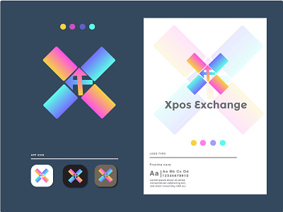 Xpos exchange Gradient Modern Logo app icon brand identity branding colorful logo concept creative logo gradient logo logo logo design logo design branding logo designer logo mark logofield logoflow logofolio logoforsale modern logo design x letter x letter logo x logo