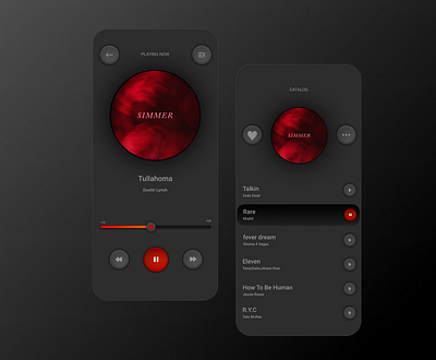 Music Player black design mobile music music player ui red ui ui ux ui design uidesign uiux ux