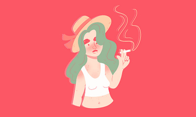 Summer girl art character character design cigarette design girl girl character girl illustration graphic design graphicdesign illustration