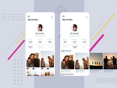 Daily UI- 006 (Profile) colors illustration profile socialmedia ui