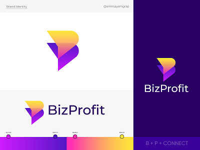 BizProfile l minimalist logo abstract brand identity branding business capital ecommerce invest letter logo logo agency logo designer logo mark logos organization patners profil technology