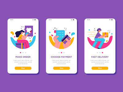 Purchase Online illustration onboarding online purchase ui vector