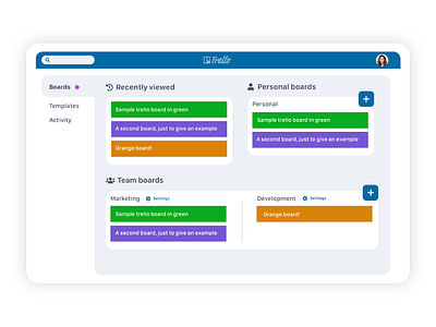 Trello Boards redesign dashboard project management redesign tools trello ui uidesign ux uxdesign uxui workflow