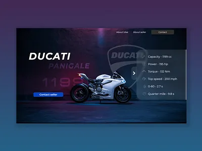 Landing page for Ducati panigale 1199 adobe xd design landing page ui uidesign user interface web website concept website design xd design