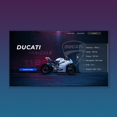 Landing page for Ducati panigale 1199 adobe xd design landing page ui uidesign user interface web website concept website design xd design