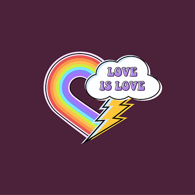 Pride Rainbow and Storm colours design happy pride illustration lettering lgbt lgbtqia lightning pride pride month rainbow