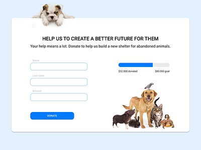 Daily UI 032 | Crowdfunding Campaign 032 animals crowdfunding crowdfunding campaign daily 100 challenge daily ui daily ui032 dailyui design donation ui