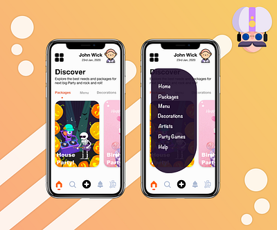 The Party Pundit - Concept app design illustration logo party ui ux vector