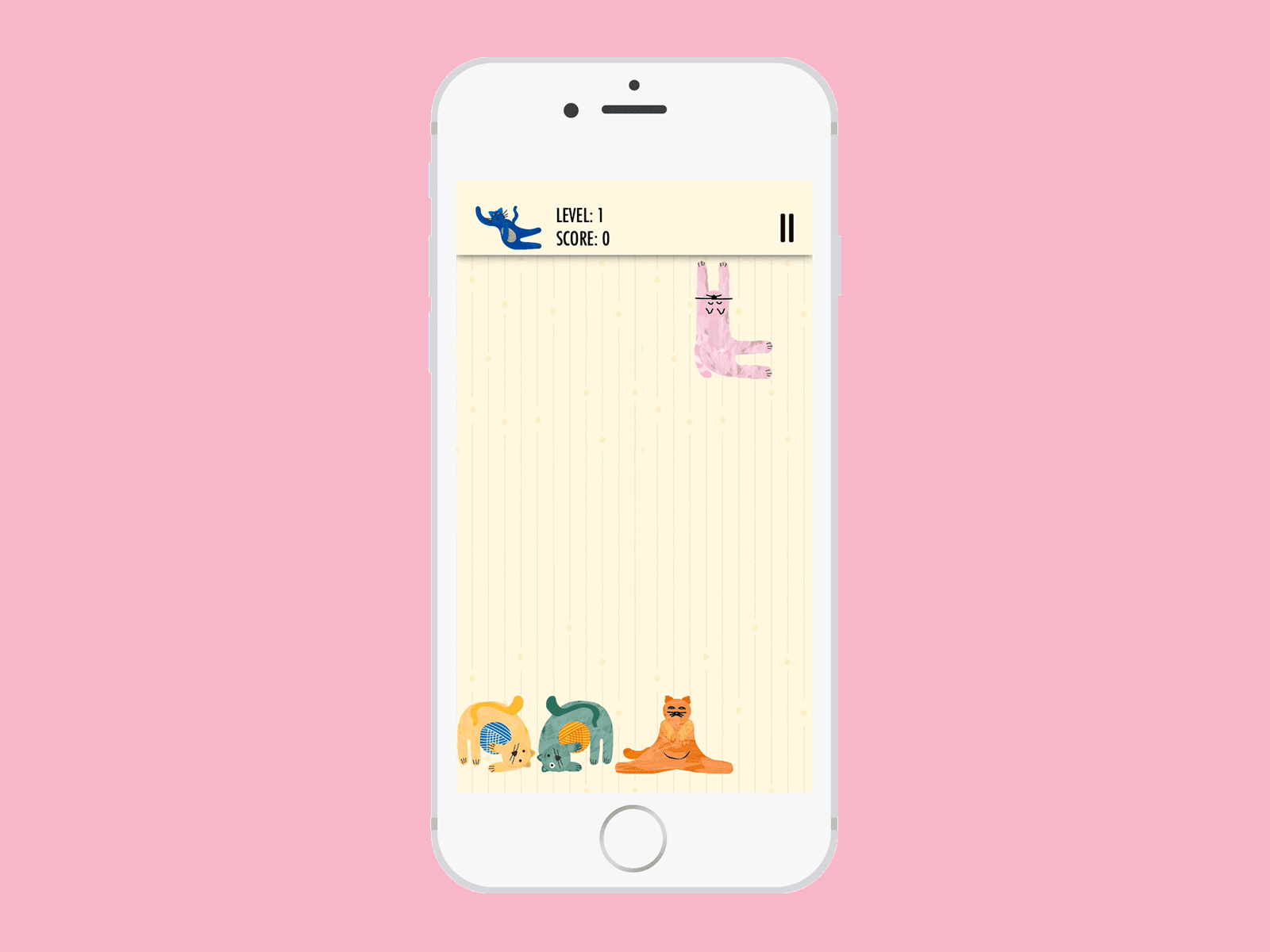 A cat game. cat cats colorful cute design flat game art gamedesign interactive logo tetris vector