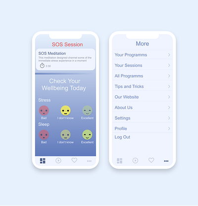 Mindfulness 2 app blue design minimal mobile ui ux