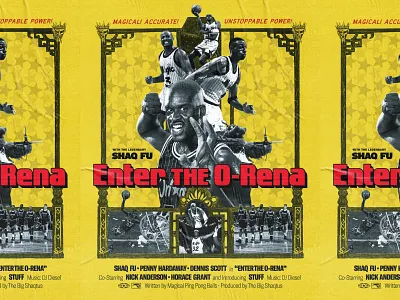 ENTER THE O-RENA Poster for the Orlando Magic orlando orlando magic penny hardaway poster shaq shaq daddy shaq diesel shaqfu