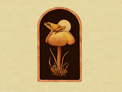 Frog & Mushroom design illustration texture