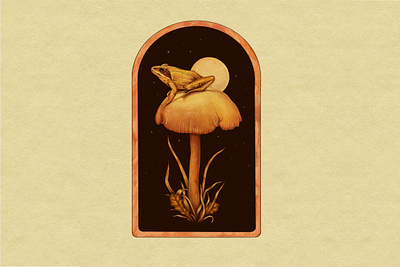 Frog & Mushroom design illustration texture