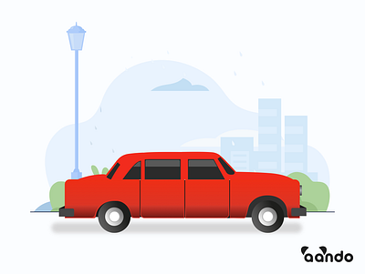 Car Landscape 2020 trends background car dailyui design illustration park red vector